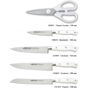 Набір ножів із 5-ти предметів з підставкою Riviera White Arcos  235024