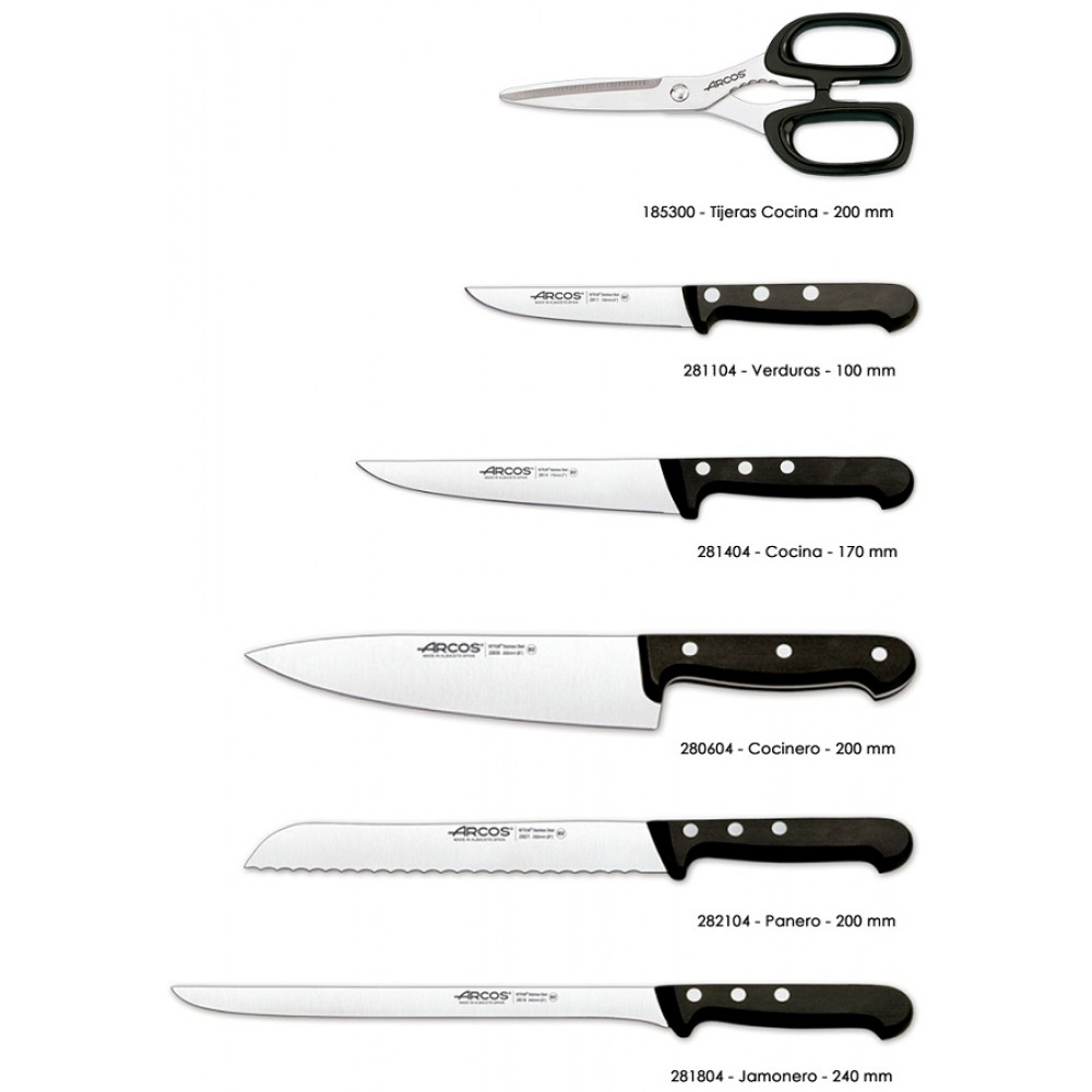 Набір ножів із 6-ти предметів з підставкою Universal Arcos  (285600)